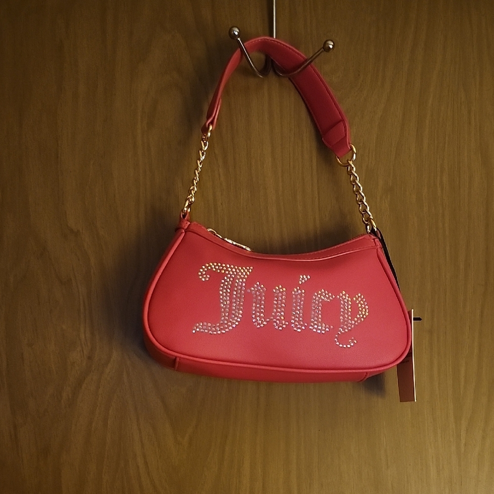 Juicy Couture Red Shoulder Bag with Gold Chain